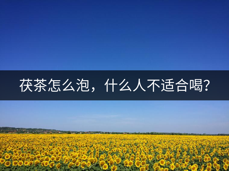 茯茶怎么泡，什么人不適合喝？