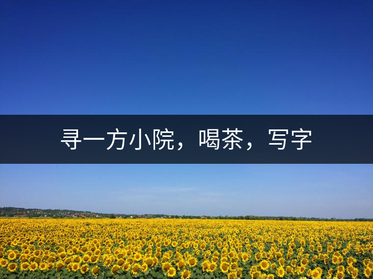 尋一方小院，喝茶，寫字