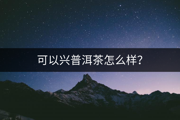 可以興普洱茶怎么樣? 可以興普洱茶怎么樣?