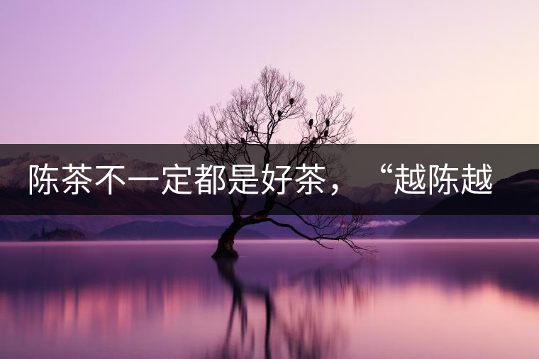 陳茶不一定都是好茶，“越陳越香”也要看茶種類！