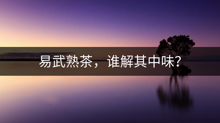 易武熟茶，誰解其中味？