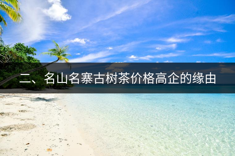 二、名山名寨古樹茶價格高企的緣由