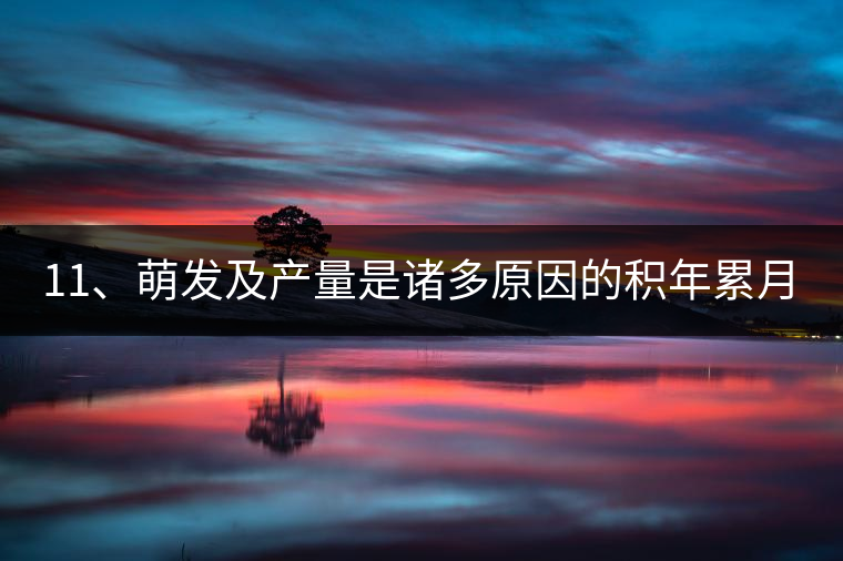 11、萌發(fā)及產(chǎn)量是諸多原因的積年累月的疊加。