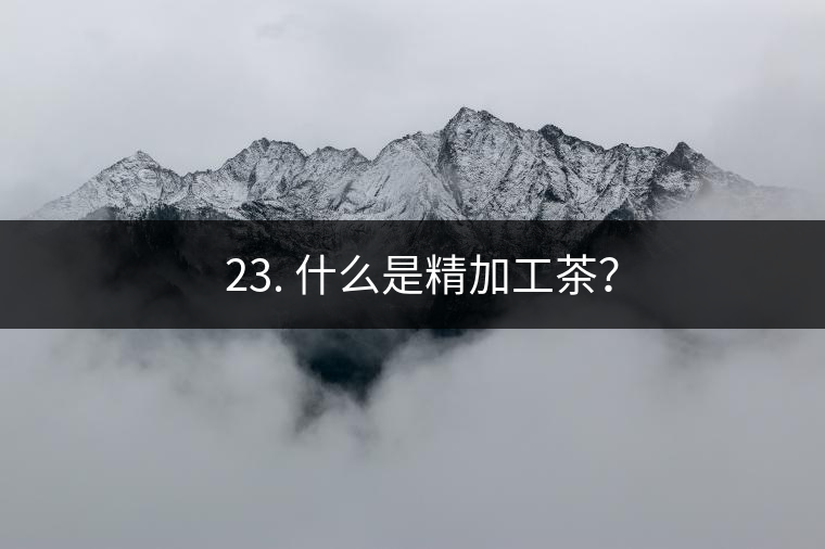 ? 23. 什么是精加工茶？