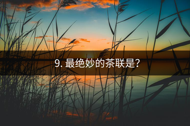? 9. 最絕妙的茶聯(lián)是？