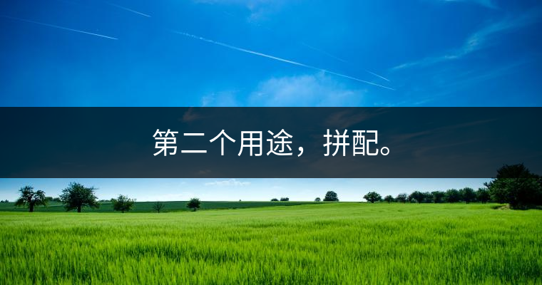 第二個用途，拼配。